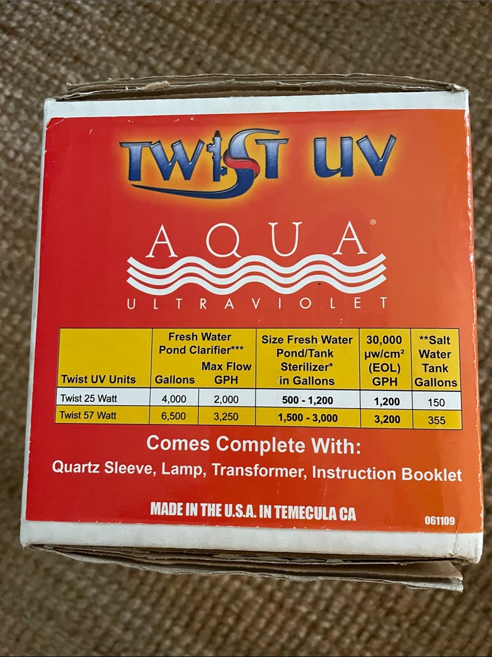 Aqua Twist UV Pond Sterilizer - Red and White Packaging